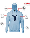 Adro Men'S Cotton Neck Hooded Sweatshirt (H22-M-Lnn-Sk_Skyblue_S)