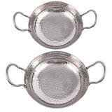 KITCHEN SHOPEE Sandwich Bottom Heavy Guage Stainless Steel Kadhai Set (Pack of 2)