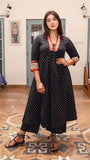 Gosriki Women'S Rayon Blend Anarkali Printed Kurta With Pant (Karidos Black-Vks05-Gs_M_Black_Medium),Black,,B0DRNNZ13X