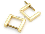 CRAFTMEMORE Rectangle Screw Rings Buckle Strap Connector Rectangular Shackle Screw Purse Bag Loop 4pcs (1 Inch, Gold)