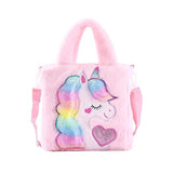 Adisa Unicorn Toddler Bag Princess Fur Crossbody Handbags Gift For Girls (L.Pin),L.PIN,,B0D2JGNT4W