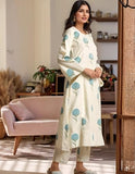 Gosriki Women'S Rayon Viscose Printed Straight Kurta With Pant (Janya Sky-Gs_Xl_Sky Blue_X-Large),Sky Blue,,B0F6NR1HWR