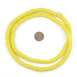 The Bead Chest Ghana Sandcast Beads - Full Strand of African Powder Glass Beads (8mm, Yellow) - Single 26 Strand