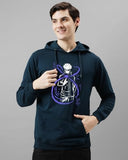 Adro Men'S Cotton Blend Neck Hooded Sweatshirt (H24-Ani-Sb_Teal