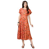 Oomph! Women'S Western & Fusion Wear Midi Dresses For Women Beach Red - Md61,Blush Red,Blush Red,M