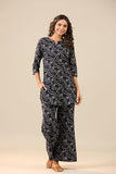 Anni Designer Women'S Rayon Blend Straight Bandhej Printed Kurta With Pant (Nesta Blue_M_Blue_Medium),Blue,M,Rayon Blend,Regular,Kurta