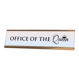 Office of The Queen, Light Lavender Novelty, Rose Gold Frame Novelty Nameplate Desk Sign (2 x 8)