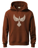 Adro Men'S Cotton Neck Hooded Sweatshirt (H24-Bird-Br_Downtown Brown,Downtown BrownApparel,XL
