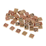 Enakshi 2X50Pcs Assorted Wooden Square Buttons Scrapbook Diy Sewing Craft Accessories