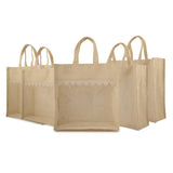 MS ZARIWALA Women NatureFriendly Jute Casual Return Bags For Hampers and Gift Basket With Front Transparent Window, Reusable St