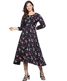 Lookmark Women'S Crepe A-Line Maxi Dress (Ld104-M_Black_M)