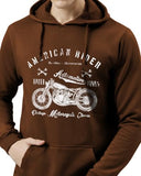 Adro Men'S Cotton Neck Hooded Sweatshirt (H24-Ame-Br-M_Brown)