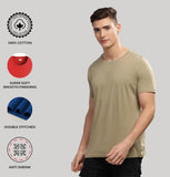ADRO T Shirts Pack of 3 Mens Tshirts Cotton T Shirts for Men Pack of 3 T Shirts Regular fit Tshirts Combo T Shirts Solid Tshirt for Men | RCM3-PLN-BL-BE-OL-M,Black,Beige,Olive