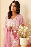 Anni Designer Women'S Cotton Blend Straight Printed Kurta With Pant & Dupatta (Gojari Peach-Nw_M_Peach_Medium),Peach,M,,,