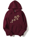 Adro Men'S Cotton Neck Hooded Sweatshirt (H20-Gl-Sta-Mr_Maroon_Xl)