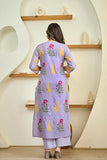 Gosriki Women'S Rayon Viscose Printed Straight Kurta With Pant & Dupatta (Dhariti Lavender-Gs_Xxl_Lavender_Xx-Large),LAVENDER,2,B0FCC9D2LT