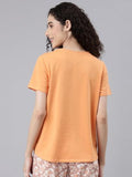 Enamor Women'S Solid Relaxed Fit T-Shirt (E305_Tangerine L)