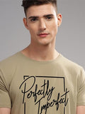 Adro Mens Printed T Shirt - Premium Cotton Graphic Printed Tshirt - Beige T-Shirt - Rn24-Fect-Be-M