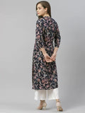 Patlani Women'S Crepe Full Stitched Kurti. Dark Blue Dark Blue Xl