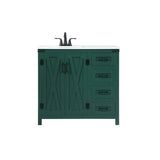 Elegant Decor Grant 36 Aluminum Mdf Single Bathroom Vanity In Green