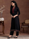 Libas Women'S Pure Cotton Kurta Set (275940R Black M