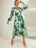 Greciilooks Rayon Fit And Flare Below The Knee One Piece Maxi Bodycon Dresses Midi Dress For Women (Gl-Wd1223_Green Green Xl