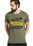 Adro Mens Dream Believe Achieve Printed T-Shirt (R22-M-Dba-Ol_Olive_2Xl)