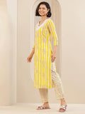 Libas Women'S Cotton Kurta Sets (99610 Yellow Xl