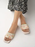 Shoetopia Girls Slp-1 Cream Flat Sandal - 8 Uk (Girls-Slp-1-Cream),Cream,8,B0CQK5KRNG