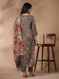 Anni Designer Women'S Rayon Blend Printed Straight Kurta With Pant & Dupatta (Fta Green-Nb_M_Green_Medium),Green,M,Rayon Blend,Regular,