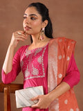 Libas Women'S Silk Blend Kurta Set (Gs1033 Pink L