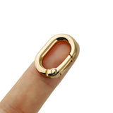 10 PCS TANJUN Carabiner Metal Spring Key Ring, Spring Keyring Buckle, Oval Ring for Bags,Purses (Gold)