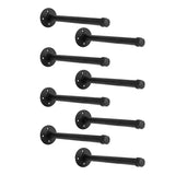 YCCO Industrial Pipe Shelf Brackets 8-Pack 14 Inch - Heavy Duty Black Iron for 8-14 Wood-Wall Mount Floating Shelves Kit with Al