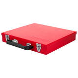 URREA Metal Tool Box 12.6 x 11.8 x 2.2 Portable Tool Storage/Organization Box with 22 Gauge Construction & Durable Red Fini