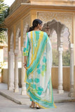 Anni Designer Women'S Cotton Blend Straight Printed Kurta With Pant & Dupatta (Kapila Green_L_Green_Large),Green,L,Cotton Blend,Regular,Kurta, Scarf