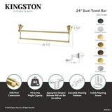 Kingston Brass Ba1753Pb Heritage 24-Inch Double -Towel Bar, Polished Brass
