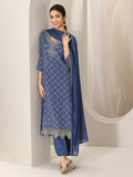 Libas Women'S Silk Blend Kurta Sets (99449_Blue_M)
