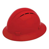 ERB Safety Products 19434 Americana Full Brim Vent Mega Ratchet Hard Hat, Size: 6 1/2 8, Red