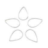 Adabele 200pcs Silver Teardrop Beading Hoop Link Jewelry Findings 16mm Long Geometric Connector Open Back Bezel Frame for DIY Cr