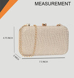 Adisa Textured Formal Party Clutch With Gold Chain For Women And Girls (Cl104-Gold),Gold1,,B0D649CW9N