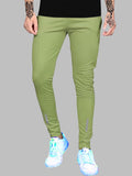 LookMark Men's Slim Fit Solid Lycra Blend Full Elastic Sport Wear Running Gym Stretchable Jogger Track Pant in Pista Color(Track 03 Pista-XXL),Pista