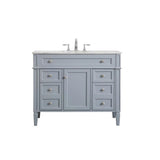 Elegant Decor Park Avenue 42 Metal Mdf Marble Single Bathroom Vanity In Gray