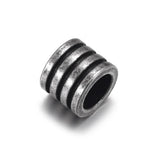 HALLEBEADS 10pcs Stainless Steel Grooved Column Bead Spacer Beads Loose Beads for Bracelet Jewelry Making Accessories (Style 19)