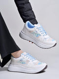 Shoetopia Women'S Wedge Heel Sneakers Blue,Blue,5,B0D14D6K46