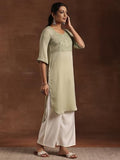 Libas Women'S Polyester Yoke Design Straight Kurta (29205 Green