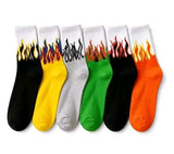 Uparel Flame Socks For Men & Women, MidCalf Athletic Crew Socks, Multicolour (3)