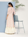 Anni Designer Women'S Cotton Blend Straight Yoke Design Printed Kurta (Chameli Peach-Nw_Xl_Peach_X-Large),Peach,XL,Cotton Blend,ANNI DESIGNER Women's Cotton Blend Straight Yoke Design Printed Kurta (Chameli Peach-NW),