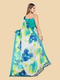 Rangita Women Abstract Printed Designer Chiffon Saree With Blouse Piece -Mint Green