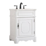 Elegant Decor Francis 24 Solid Wood Single Bathroom Vanity in Antique White