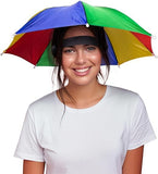 Kavin Rainbow Hand Free Umbrella Hat | Head Umbrella Cap With Elastic Band For Camping, Gardening, Beach, Hiking, Outdoor Sun Pr